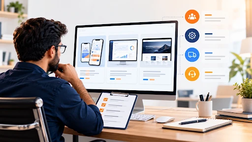 Portfolio evaluation comparison showing verified deliverables over generic mockups