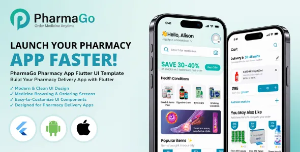 PharmaGo – Pharmacy App Flutter UI Template